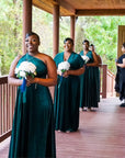 Dark Green Velvet Infinity Dress/ Wrap Convertible Bridesmaid Dress,Y20-26 - ScholleDress