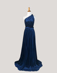Navy velvet infinity bridesmaid dress