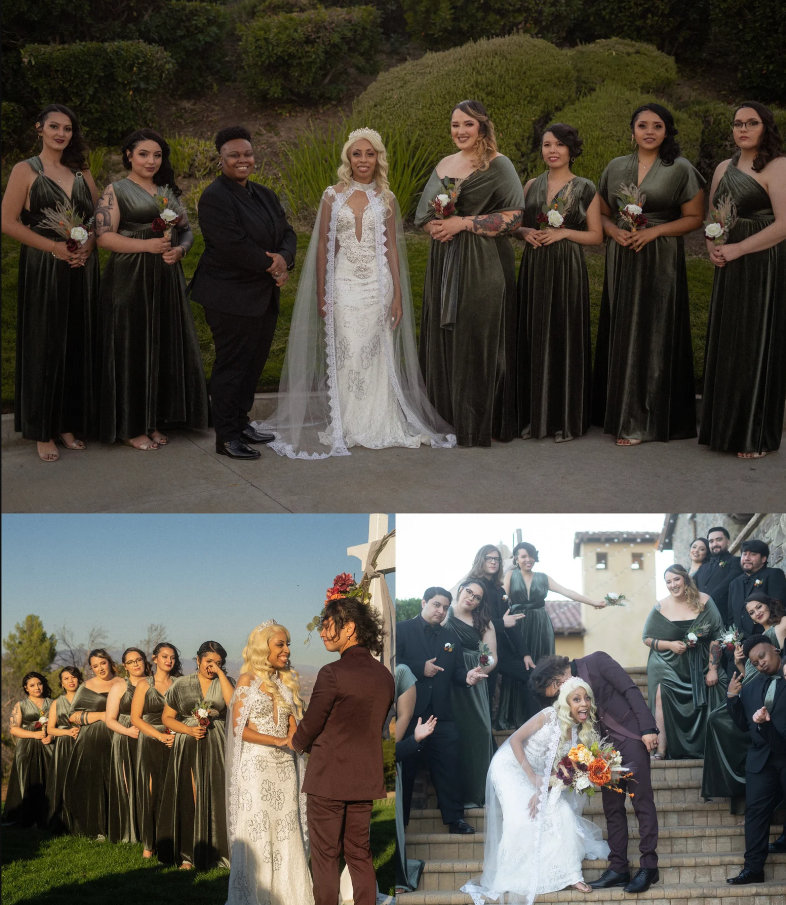 Vintage Olive Velvet Infinity Bridesmaid Dress/Customization Size Plus ( Size 16-26)