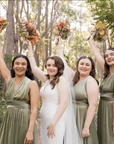 Sage green velvet infinity bridesmaid dress