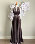Light Brown Velvet Infinity Dress/ Wrap Convertible Bridesmaid Dress