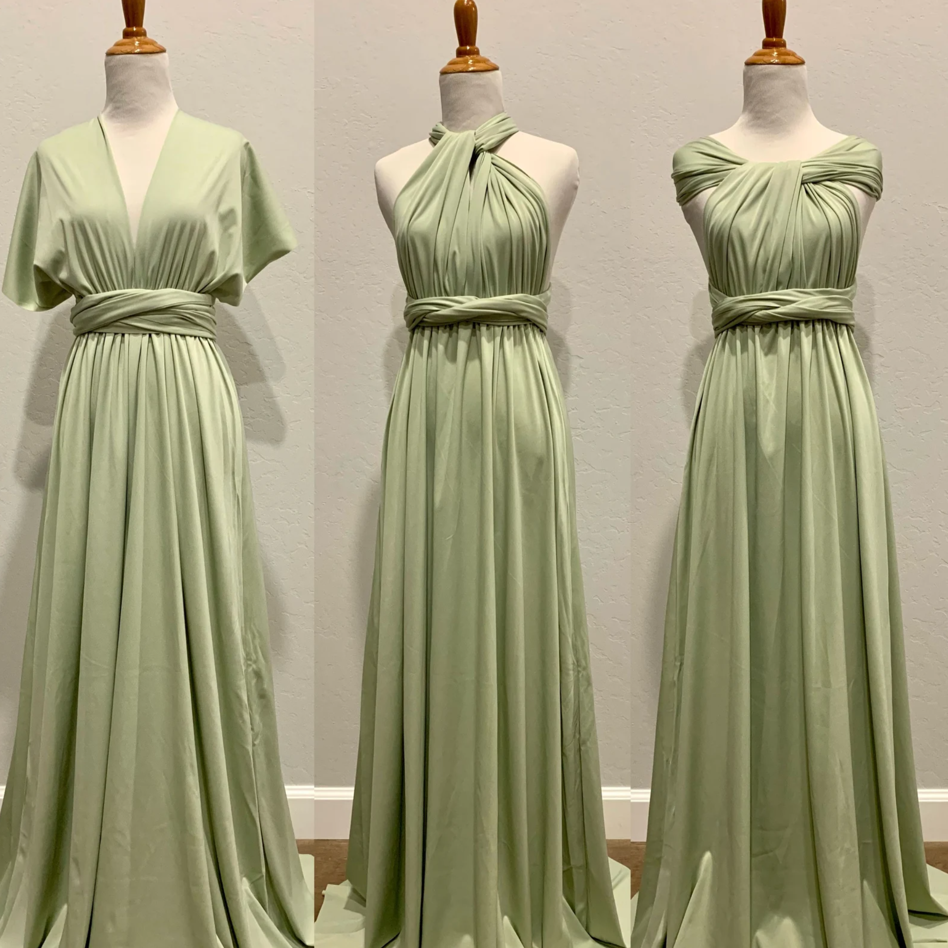 Light Pea Green Infinity Dress Wrap Convertible Bridesmaid Dress S149