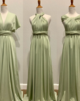 Light Pea Green Infinity Dress/ Wrap Convertible Bridesmaid Dress