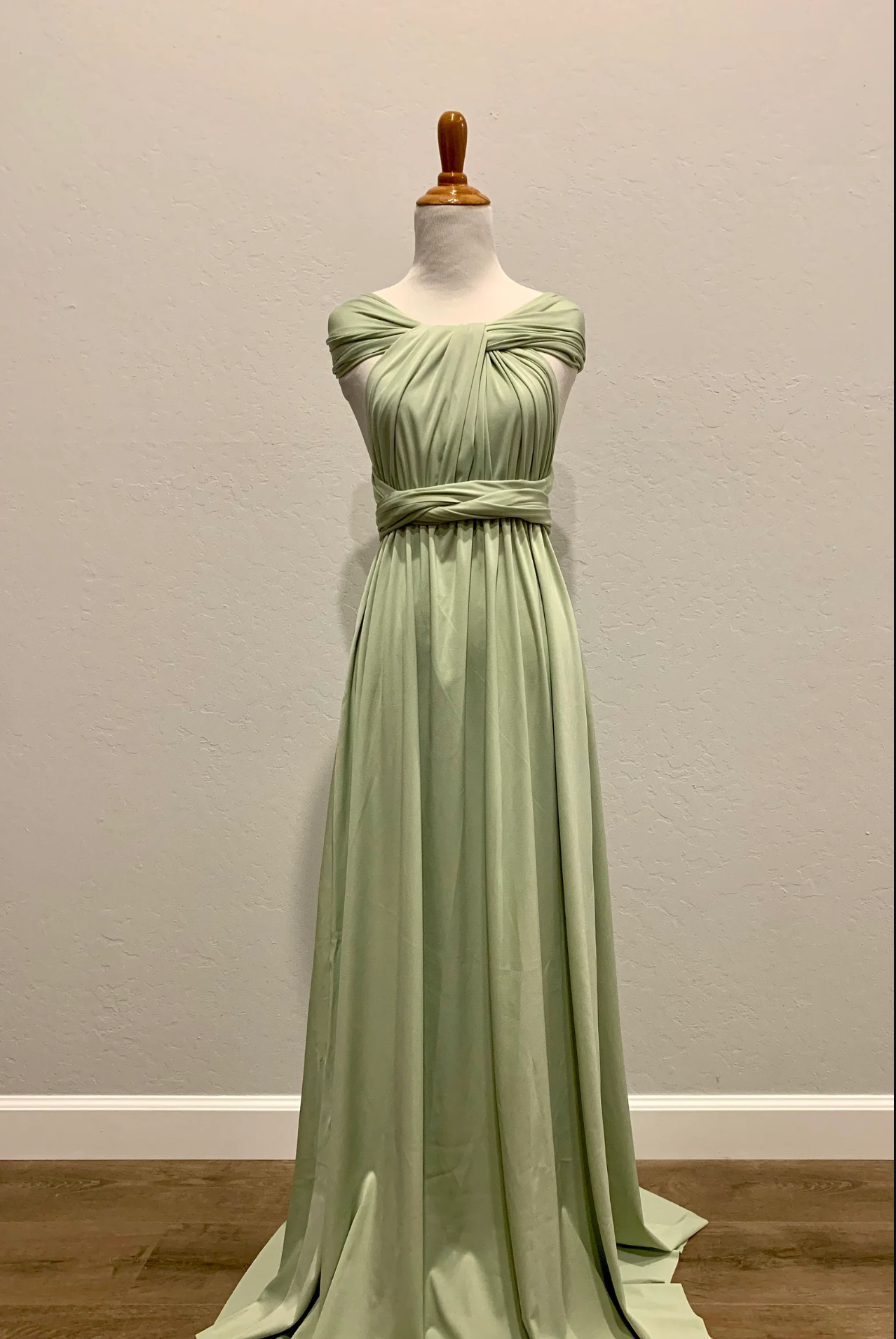 slim fit dress slacks Sage Green Stylish Convertible Straps Mermaid Long Bridesmaid Dresses, CB0281 US12 / Custom Color(Leaving A note) main image 1