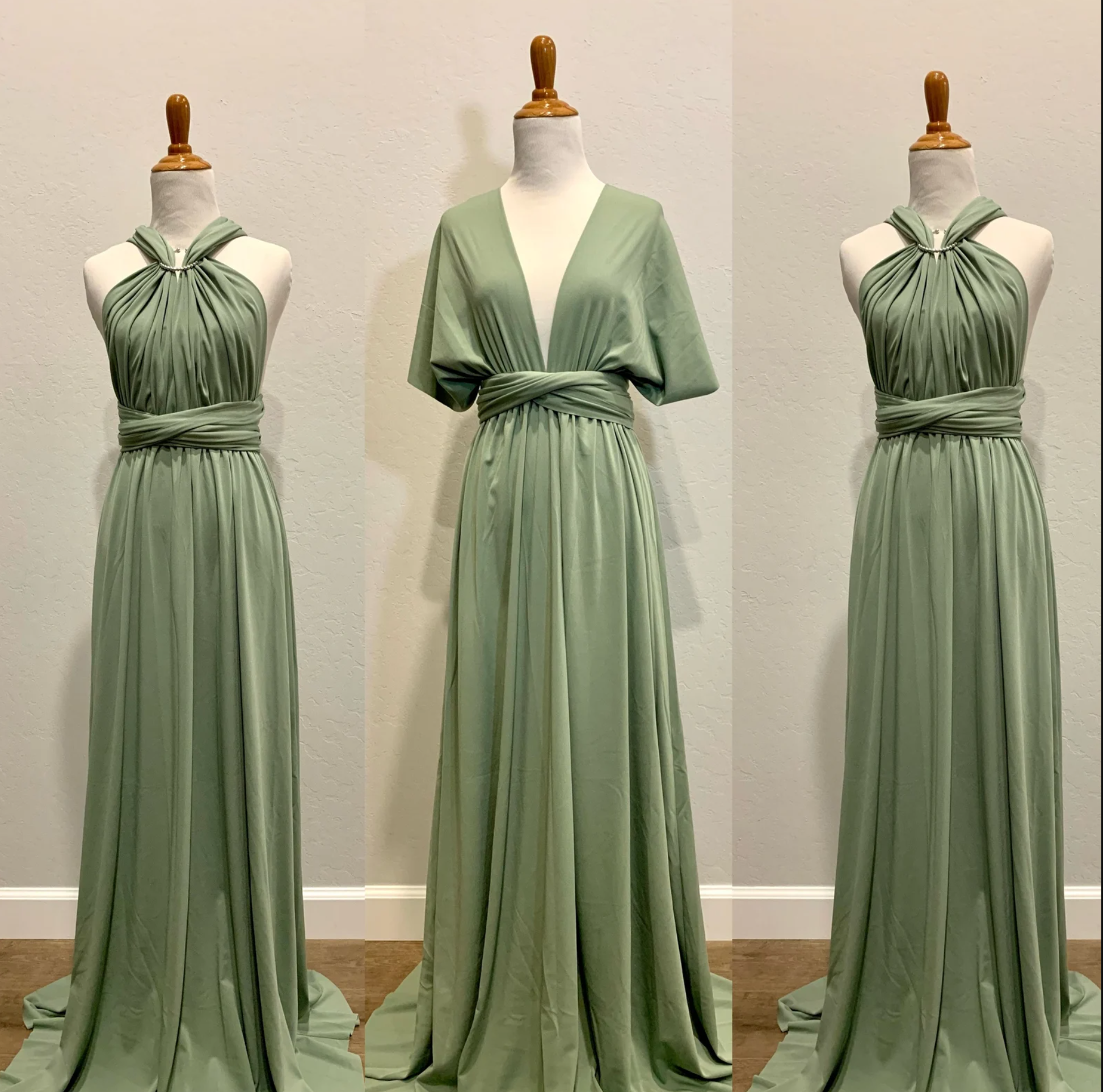 Sage Infinity Dress/Wrap Convertible Bridesmaid Dress/Custom Size Floor 39 Inches / Plus(16-26) Sage Infinity Dress/Wrap Convertible Bridesmaid Dress/Custom Size Floor 39 Inches / Plus(16-26)