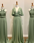 Pea green Infinity Dress/ Wrap Convertible Bridesmaid Dress