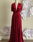 Burgundy Crushed Velvet Infinity Dress/ Wrap Convertible Bridesmaid Dress,J23-22 - ScholleDress