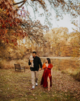 Custom velvet infinity bridesmaid dress with slit side view