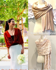 Velvet Wrap Shawl, Circle Scarf, Shrug, Bridesmaids gift Wedding, mother of bride , 35+ colors with 3 Style - ScholleDress