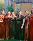 Velvet wrap convertible bridesmaid dress back style