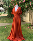 Rust Burnt Orange Infinity Dress/ Wrap Convertible Bridesmaid Dress