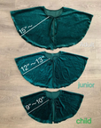 Velvet cape shrug for evening gown