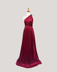 Burgundy velvet infinity bridesmaid dress