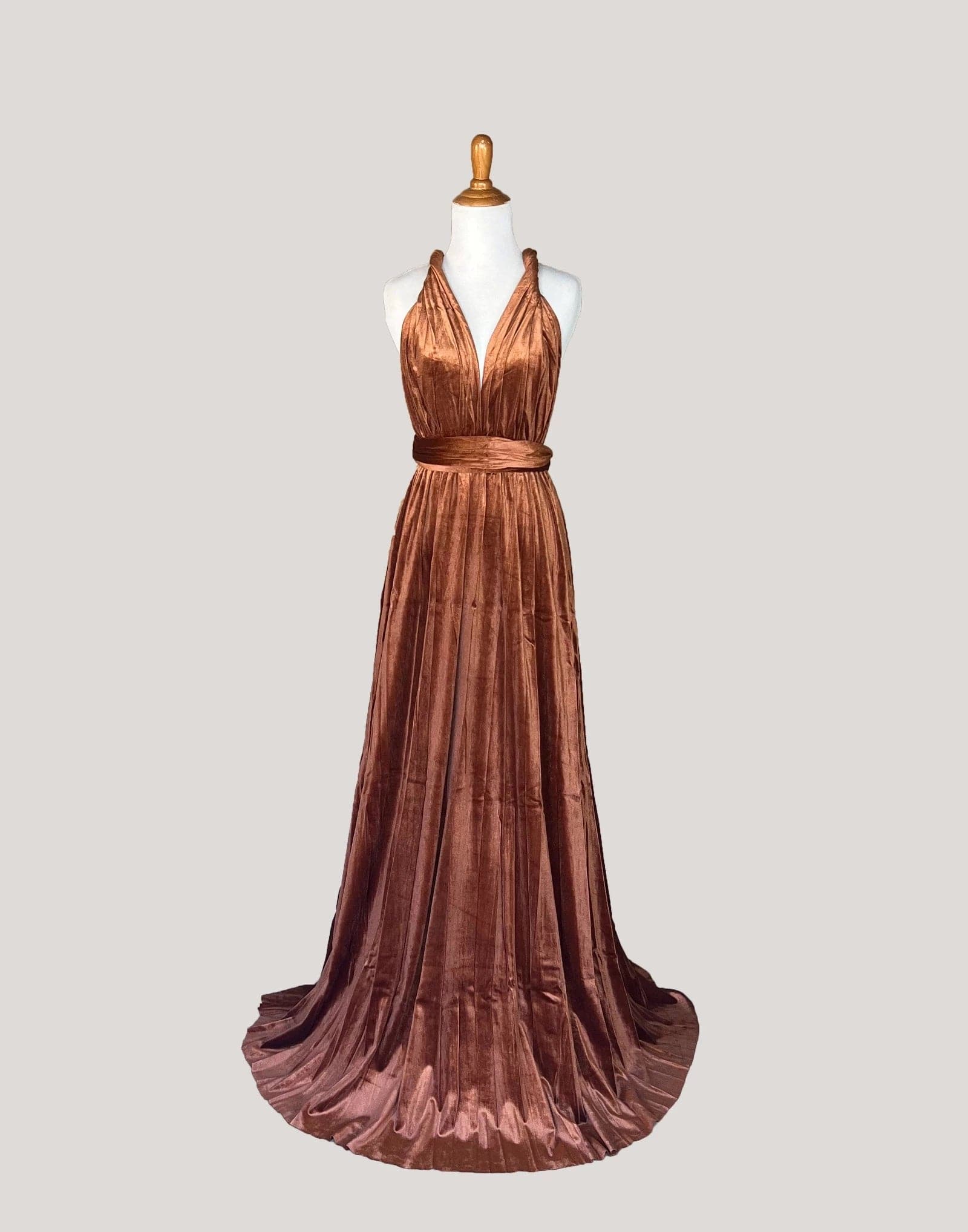 green emerald velvet dress Burnt Orange Long Prom Dresses Spaghetti Strap FD2857 – Viniodress main image 1
