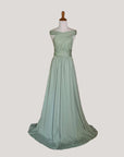 Sage convertible wrap bridesmaid dress styling view