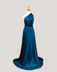 Peacock Blue Velvet Infinity Dress/ Wrap Convertible Bridesmaid Dress