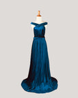 Peacock Blue Velvet Infinity Dress/ Wrap Convertible Bridesmaid Dress