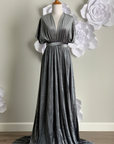 Smoke Grey Velvet Infinity Dress/ Wrap Convertible Bridesmaid Dress