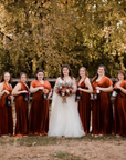 Custom velvet bridesmaid dress back view