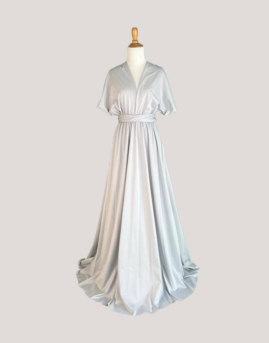 Silver Gray Infinity Dress/ Wrap Convertible Bridesmaid Dress