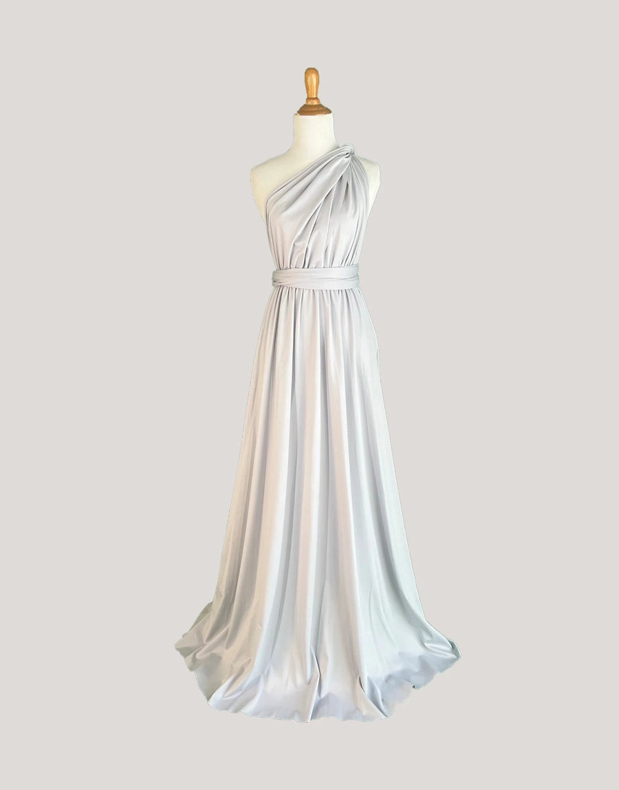 Silver Gray Infinity Dress/ Wrap Convertible Bridesmaid Dress