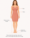 How to measure infinity bridesmaid dress size guide with bust waist and waist-to-hem length chart