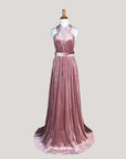 Dusty rose convertible velvet wrap dress