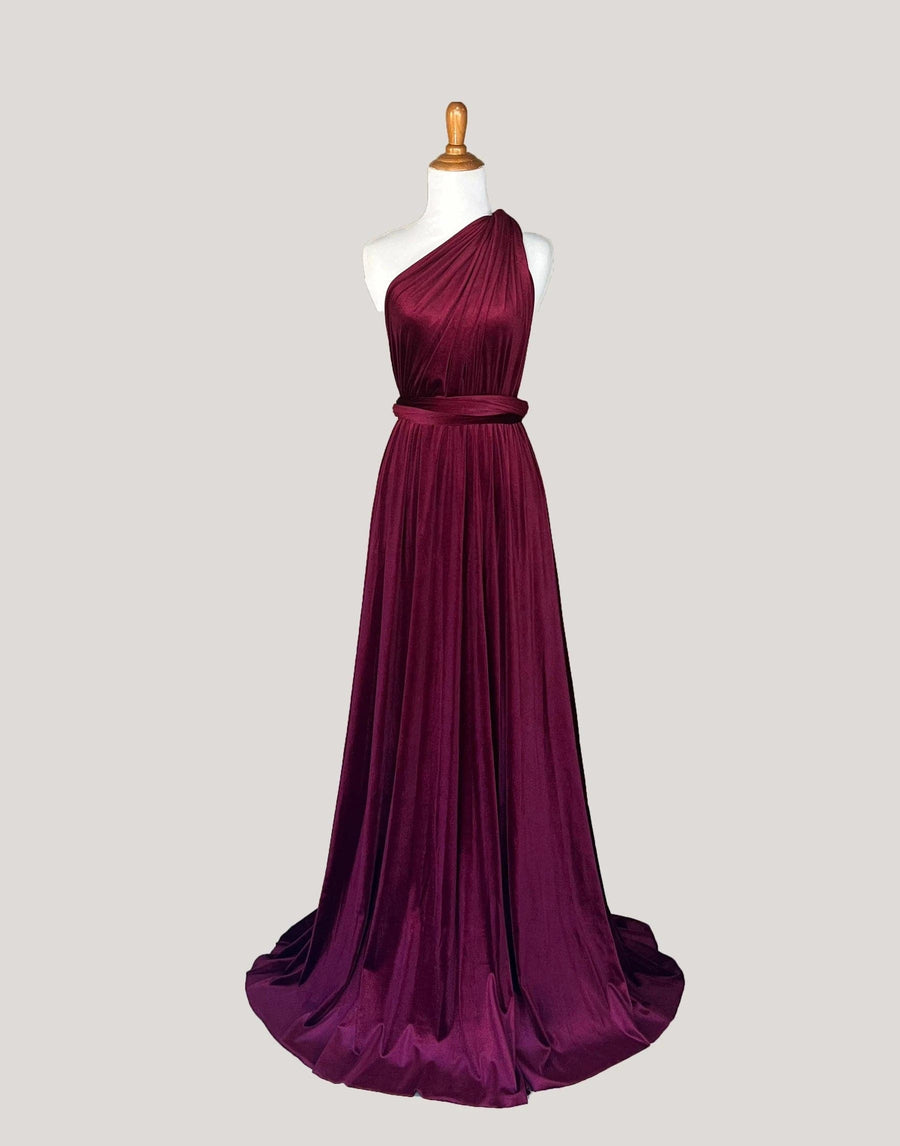 Wine Velvet Infinity Dress/ Wrap Convertible Bridesmaid Dress