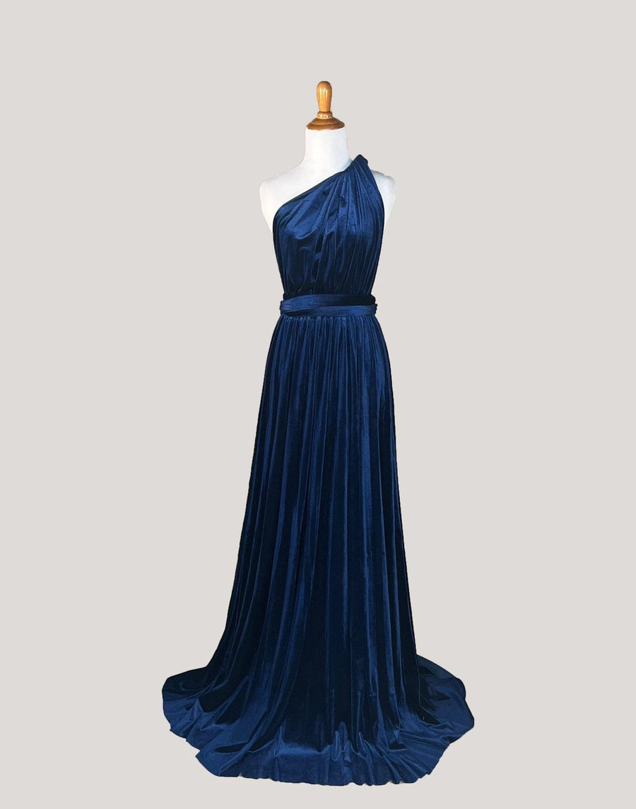 Navy Velvet Infinity Bridesmaid Dress/Customization Size/40+ Color Plus ( size 16-26) Navy Velvet Infinity Bridesmaid Dress/Customization Size/40+ Color Plus ( size 16-26)