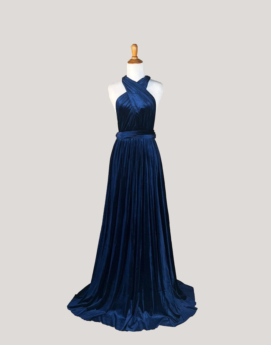 Navy Velvet Infinity Dress/ Wrap Convertible Bridesmaid Dress