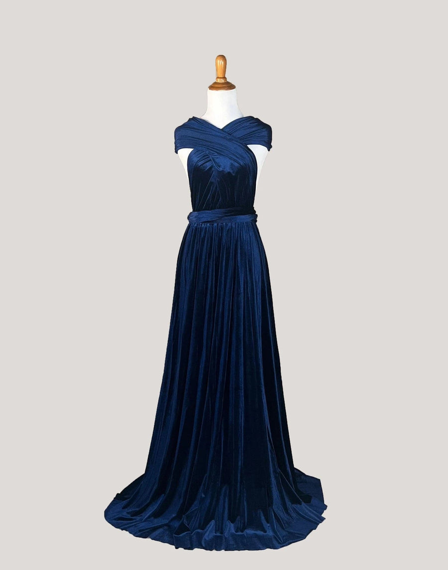 Navy Velvet Infinity Dress/ Wrap Convertible Bridesmaid Dress