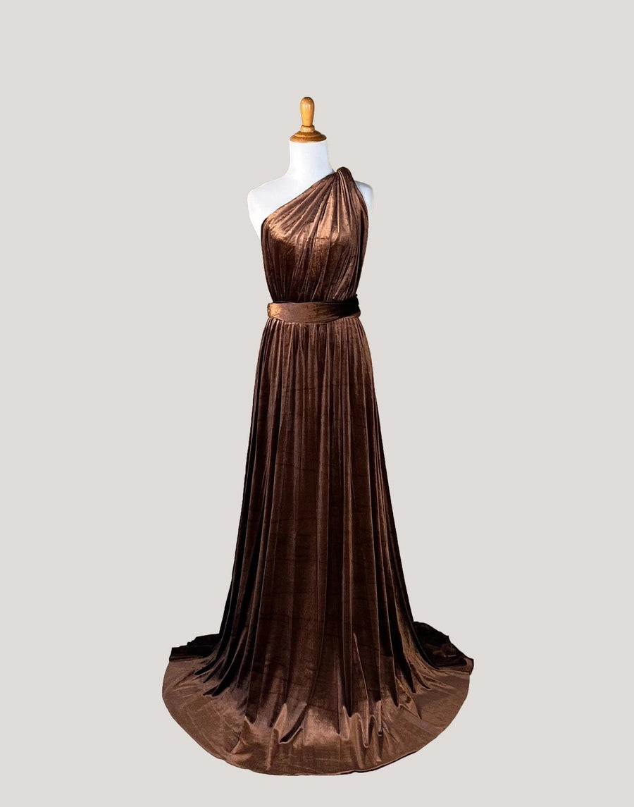 Brown Velvet Infinity Dress/ Wrap Convertible Bridesmaid Dress