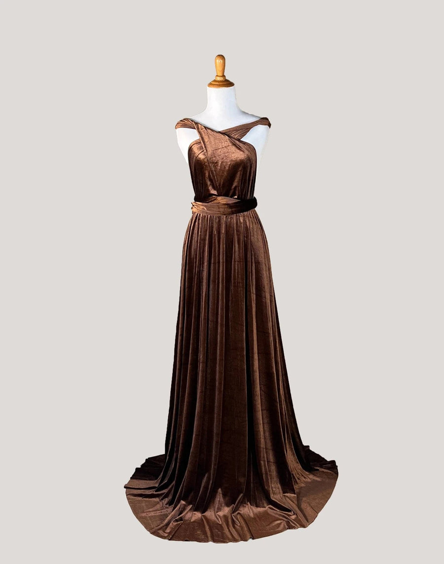 Brown Velvet Infinity Bridesmaid Dress/Customization Size/40+ Color Regular( size 0-14) Brown Velvet Infinity Bridesmaid Dress/Customization Size/40+ Color Regular( size 0-14)