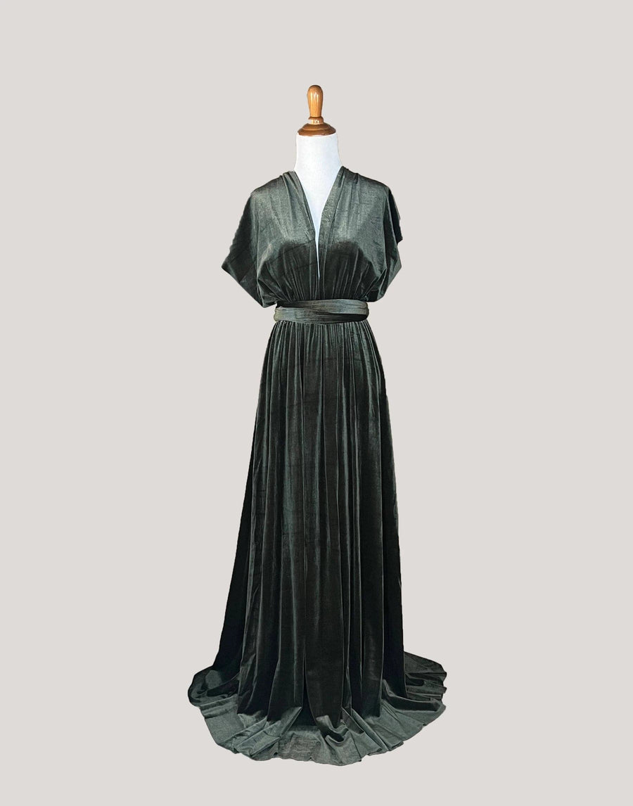 Vintage Olive Velvet Infinity Bridesmaid Dress/Customization Size ScholleDress Vintage Olive Velvet Infinity Bridesmaid Dress/Customization Size ScholleDress
