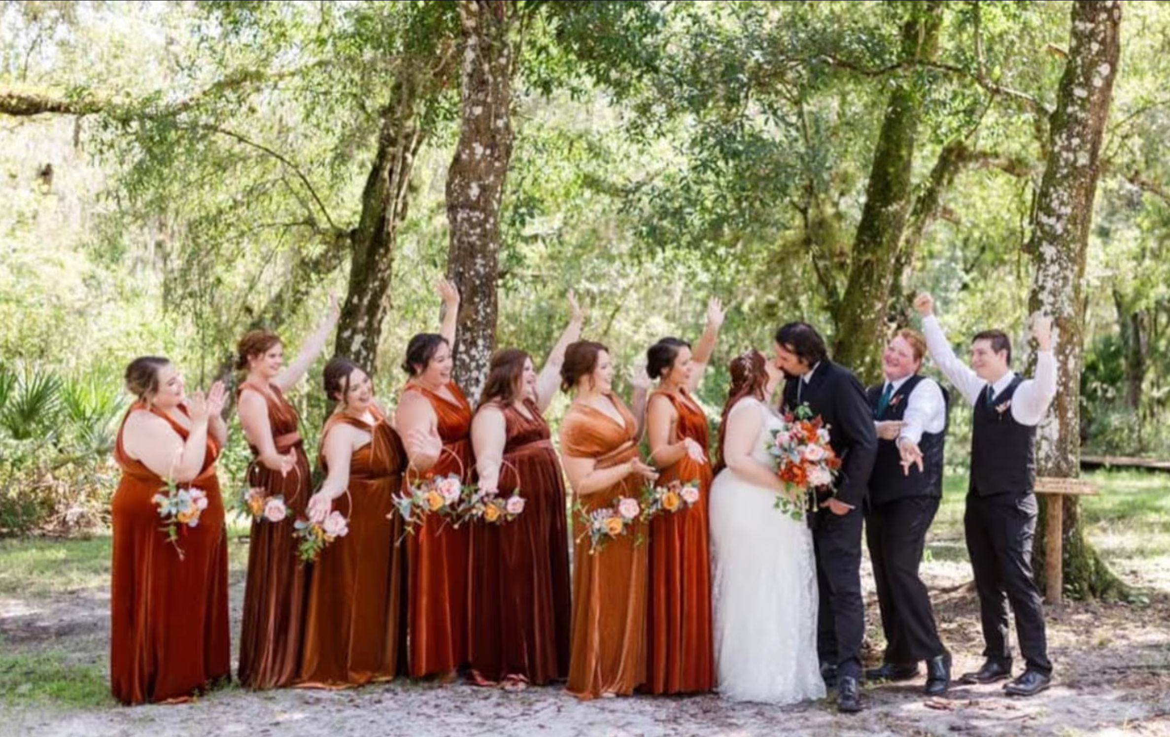 Copper Velvet Bridesmaid Dress