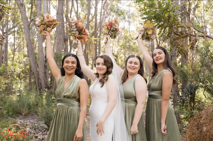 Sage Green Velvet Bridesmaid Dress