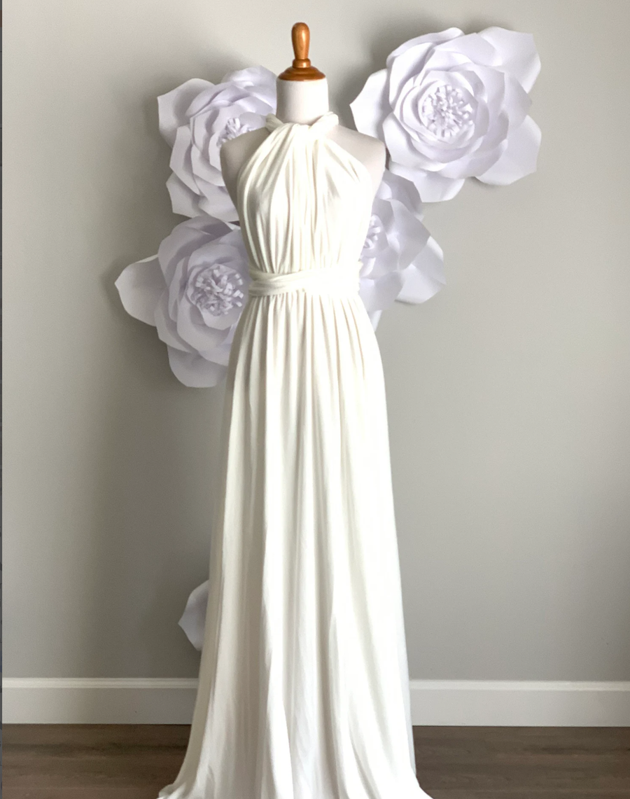Off white top infinity dress