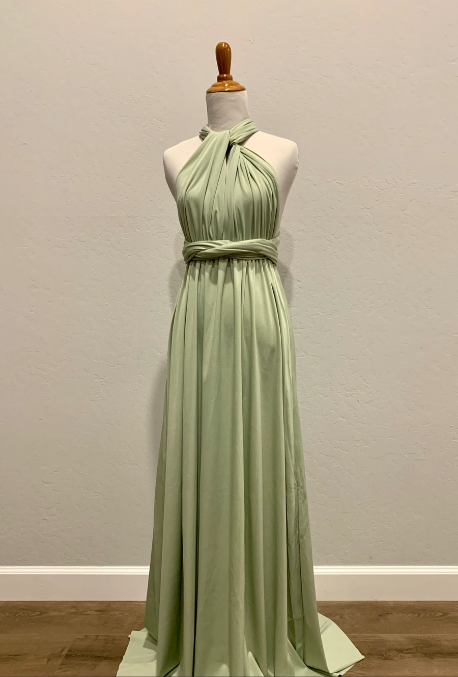 Light Pea Green Infinity Dress/ Wrap Convertible Bridesmaid Dress