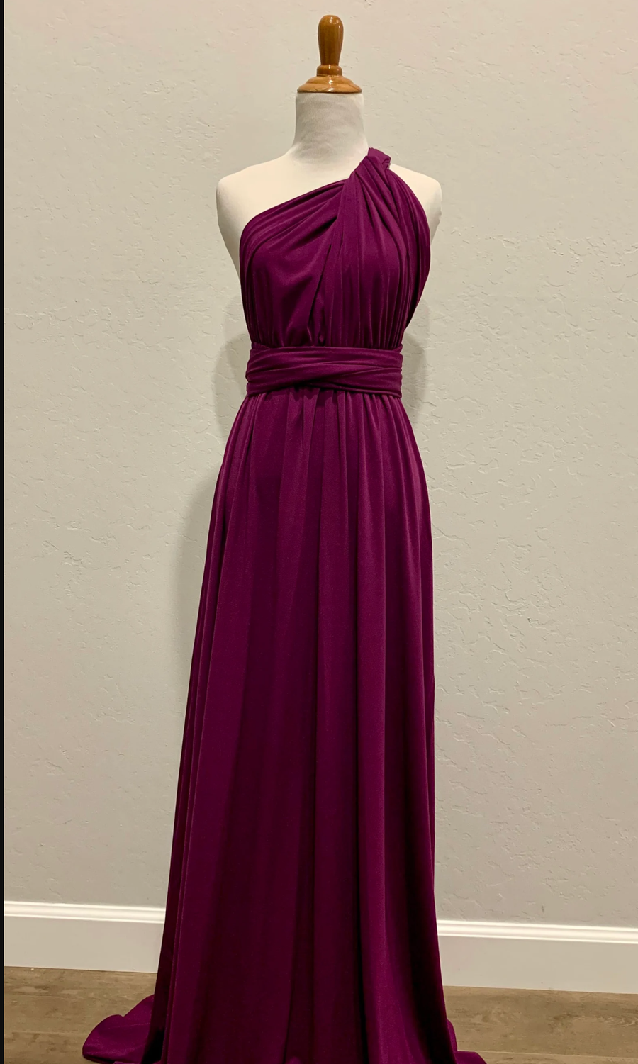 Purplish Red Infinity Dress/ Wrap Convertible Bridesmaid Dress