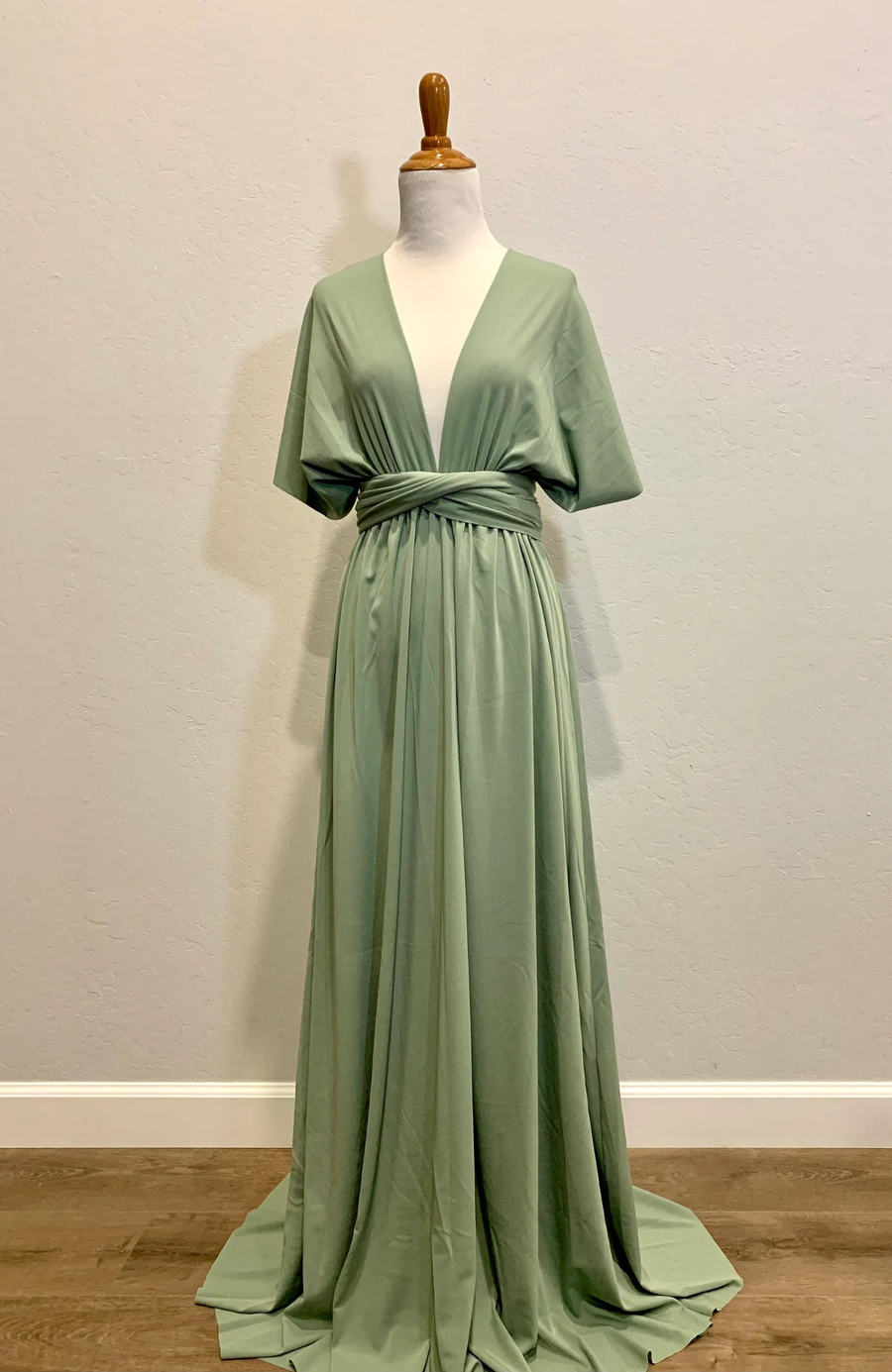 Pea green Infinity Dress/ Wrap Convertible Bridesmaid Dress