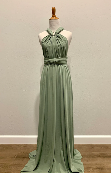 Pea green Infinity Dress/ Wrap Convertible Bridesmaid Dress