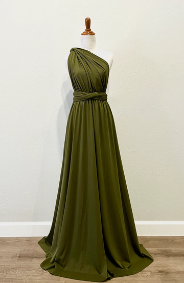 Olive Green Infinity Dress/ Wrap Convertible Bridesmaid Dress