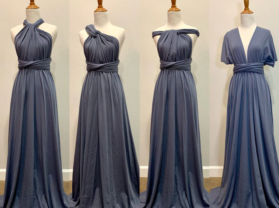 Denim Blue Infinity Dress/ Wrap Convertible Bridesmaid Dress