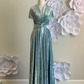 Ice Blue Crushed Velvet Infinity Dress/ Wrap Convertible Bridesmaid Dress,J23-15 - ScholleDress