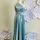 Ice Blue Crushed Velvet Infinity Dress/ Wrap Convertible Bridesmaid Dress,J23-15 - ScholleDress