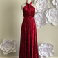 Burgundy Crushed Velvet Infinity Dress/ Wrap Convertible Bridesmaid Dress,J23-22 - ScholleDress