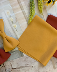 Matching spandex pocket squares in wedding colors