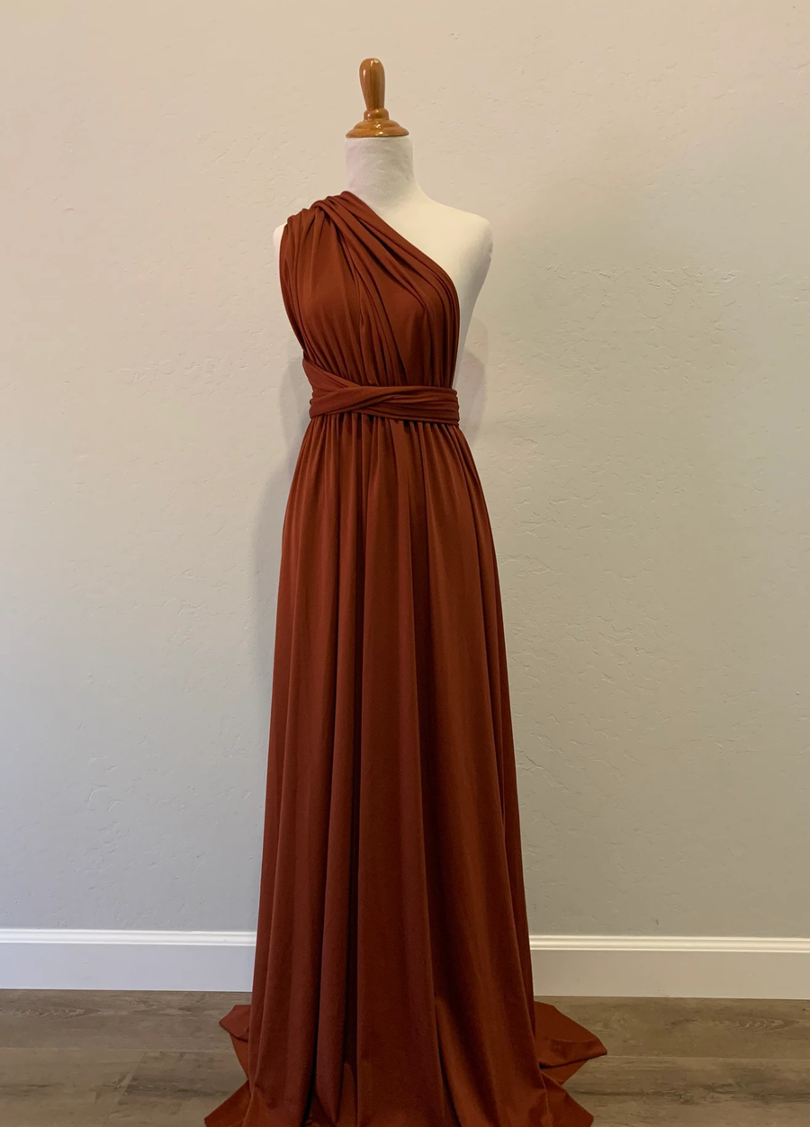 Burnt Orange Infinity Dress/ Wrap Convertible Bridesmaid Dress- H102 - ScholleDress