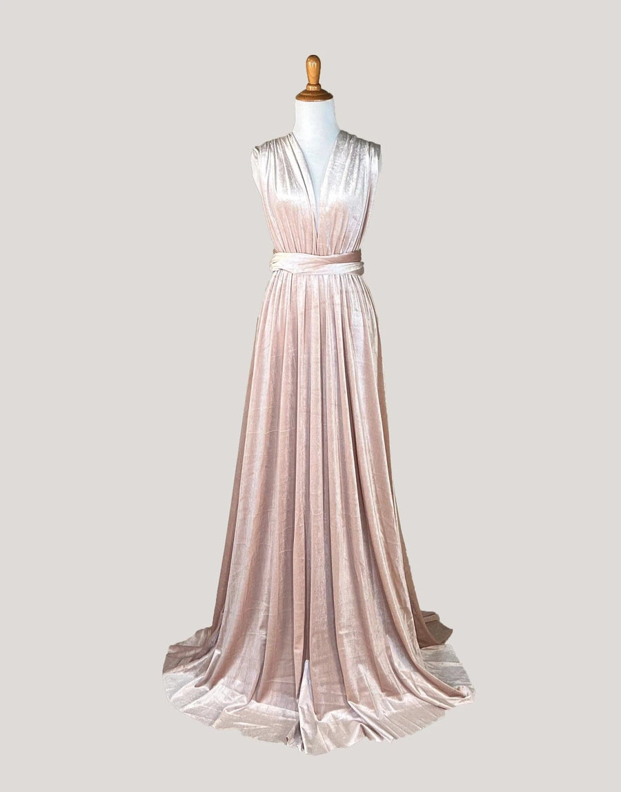 Pink Champagne Velvet Infinity Bridesmaid Dress/Customization Size ScholleDress Pink Champagne Velvet Infinity Bridesmaid Dress/Customization Size ScholleDress
