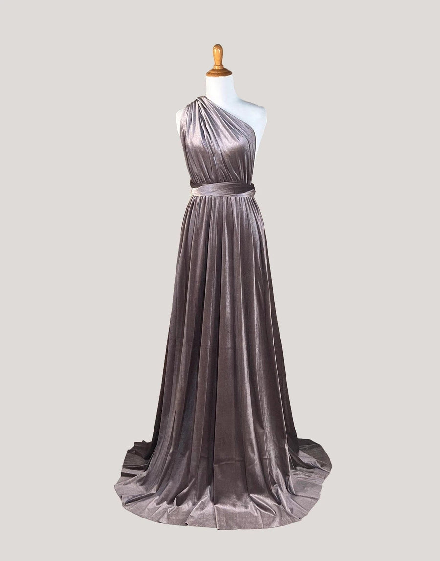 Lilac Grey Velvet Infinity Dress/ Wrap Convertible Bridesmaid Dress